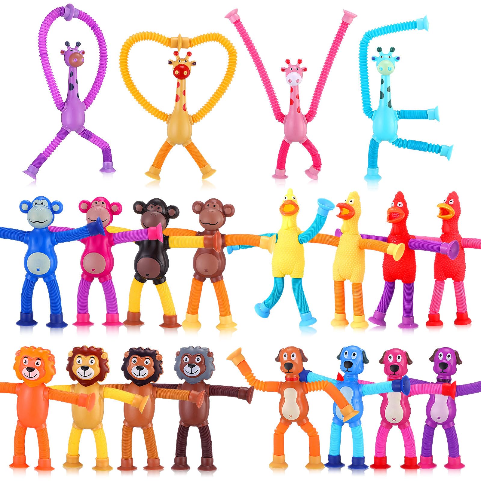 Amazon.com: Arrowbash 20 Pcs Telescopic Suction Cup Giraffe Toy